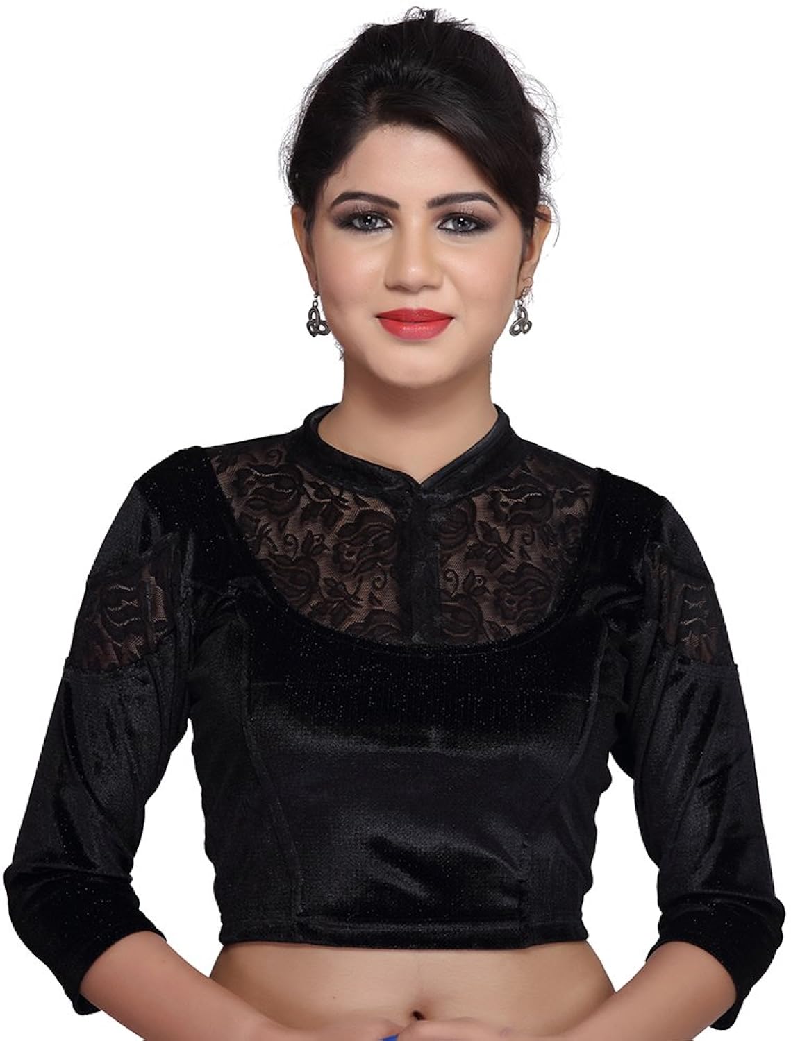 msm women's velvet saree blouse