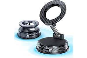 Magnetic Phone Holder Car Mount Vacuum Suction for Dashboard & Windshield Foldable Adjustable Phone Stand Compatible with iPh