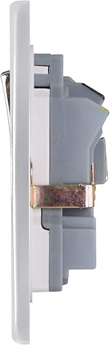 Schneider Electric Low Profile Switched Double Socket 13A Polished Chrome White view 3