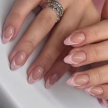 Amazon.com: 30 Pcs Nude Pink Press on Nails Short Almond - YEFIUO ...