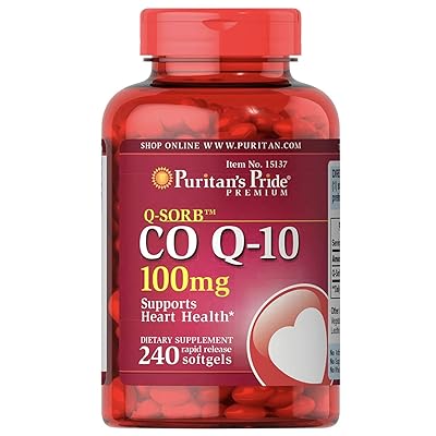 CoQ10 100mg, Supports Heart Health,240 Rapid Release Softgels by Puritan's Pride