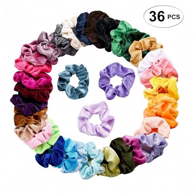 36pcs Hair Scrunchies Velvet Elastic Chiffon Flower Panama | Ubuy