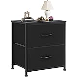 DUMOS Nightstand Small Dresser with 2 Fabric