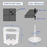 QTACIE Tile Leveling System Clips 2mm 200Pcs for Ceramic & Stone Installations view 2