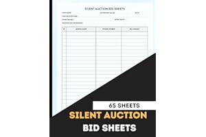 Silent Auction Bid Sheets: 65 Forms for Easy Organization of Charity and Donation Events...