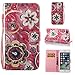 iPhone 7 Plus Case,iPhone 8 Plus Case,Magnetic PU Leather Shock Proof Wallet Case Lightweight Kickstand Flip Folio Case Card Holder with Strap Birthday Xmas Halloween for Apple iPhone 7 Plus-Flowers