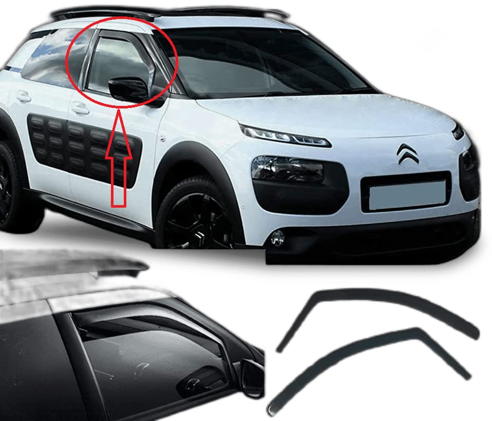 AC WOW 2x Wind Deflectors Compatible with Citro C4 Cactus 2014 2015 2016 2017 2018 2019 2020