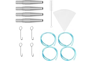 Maple Syrup Tapping Kit with 4 Stainless Steel Maple Taps, 12ft Food-grade Tubing, 4 Hooks, Maple Sap Filter, Cleaning Brush 