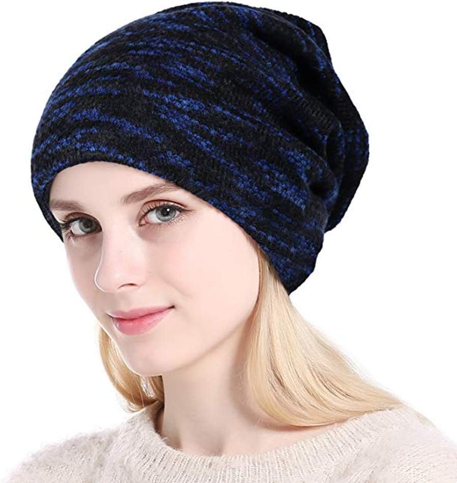 Acexy Womens Knitted Beanie Thicken Fleece Lining Hat Winter Skull Cap for Lady Ladies Knit Slouch Winter Hat/Beanie
