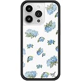 Wildflower Cases - Compatible with iPhone 14 Pro | Protective Black Bumper, 6.5ft Drop Test Certified, Women Owned Small Business | Floral Blue White Dainty Cute Trendy | Moonlight Rose