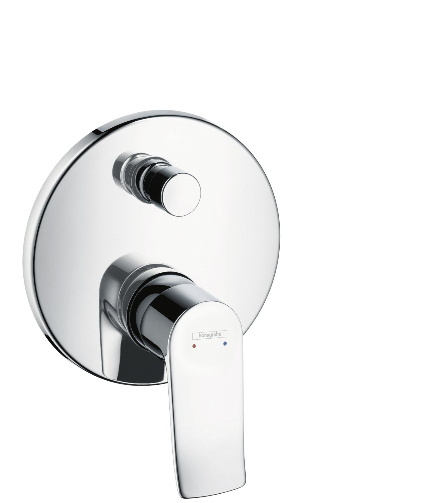 hansgrohe 31487000 Metris Manual Round Bath Mixer, Chrome, Silver