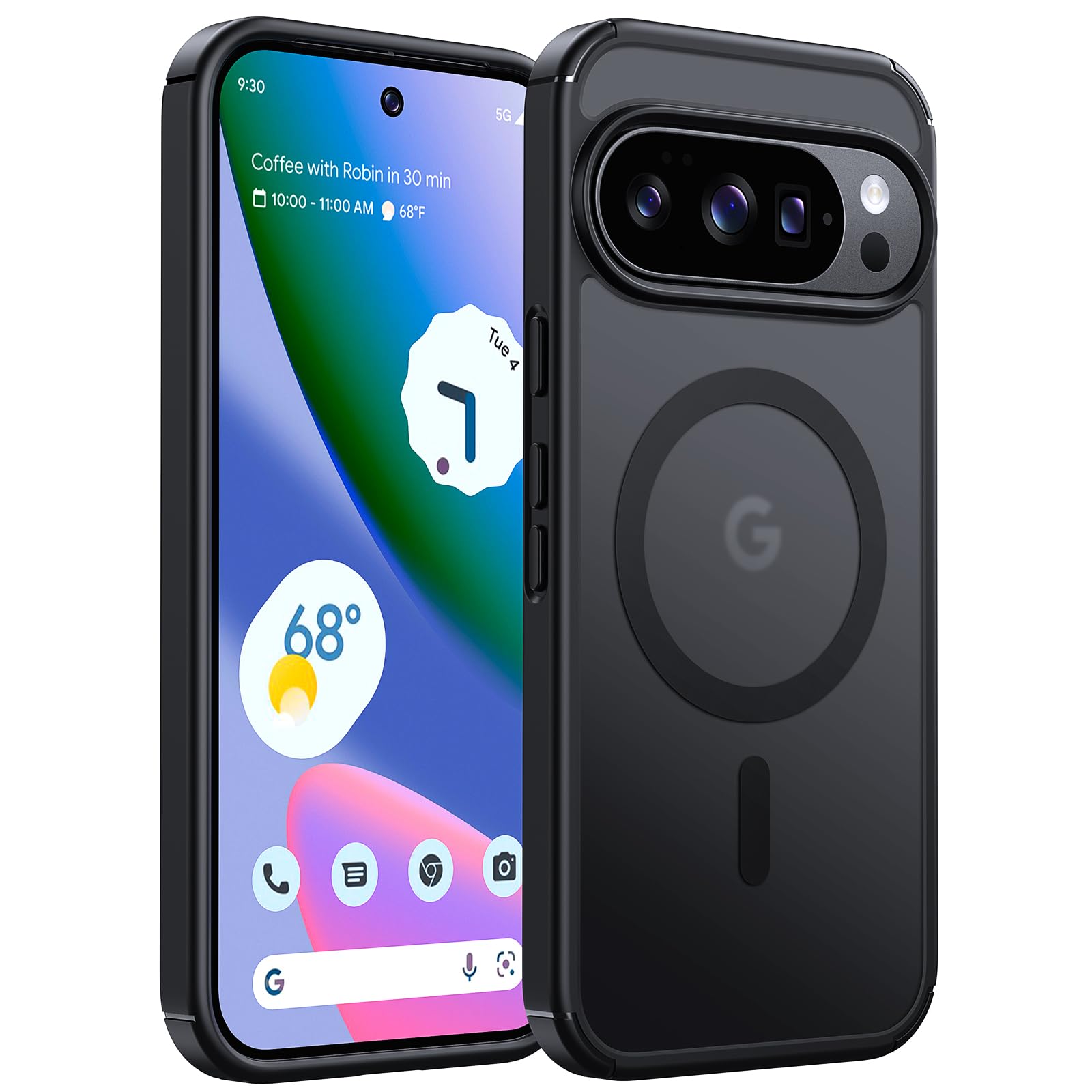 Photo 1 of TAURI for Google Pixel 10 Case/10 Pro Case, Compatible with Magsafe, Military-Grade Protection, Yellowing Resistant, Scratch-Resistant Back, Shockproof Phone Case for Pixel 10/10 Pro, MatteBlack