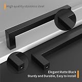 Amerdeco 10 Pack Matte Black 5 Inch Cabinet Pulls Stainless Steel Handles view 4