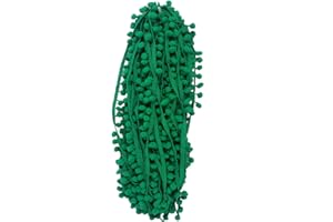 YYCRAFT YCRAFT One Roll 18 Yards Ball Fringe 7/8" Wide Pom Pom Trim Ribbon Sewing-Green