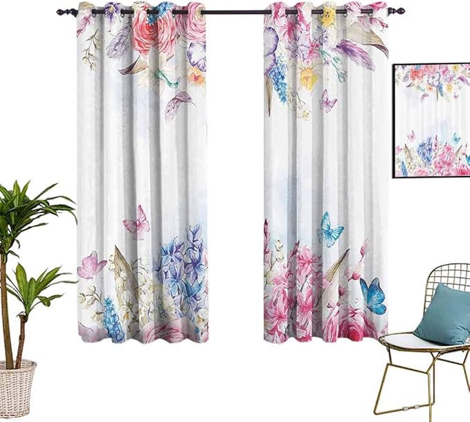MartinDecor Shabby Chic Grommet Curtains Romantic Garden