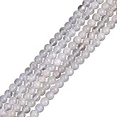 Gem-Inside 4MM Natural Stone Blue Rainbow Moonstone Gemstone Round Loose Beads for Jewelry Making 15"