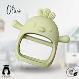 Infatot Teething Mitten Chicken Silicone Baby Glove Teether Olive view 5