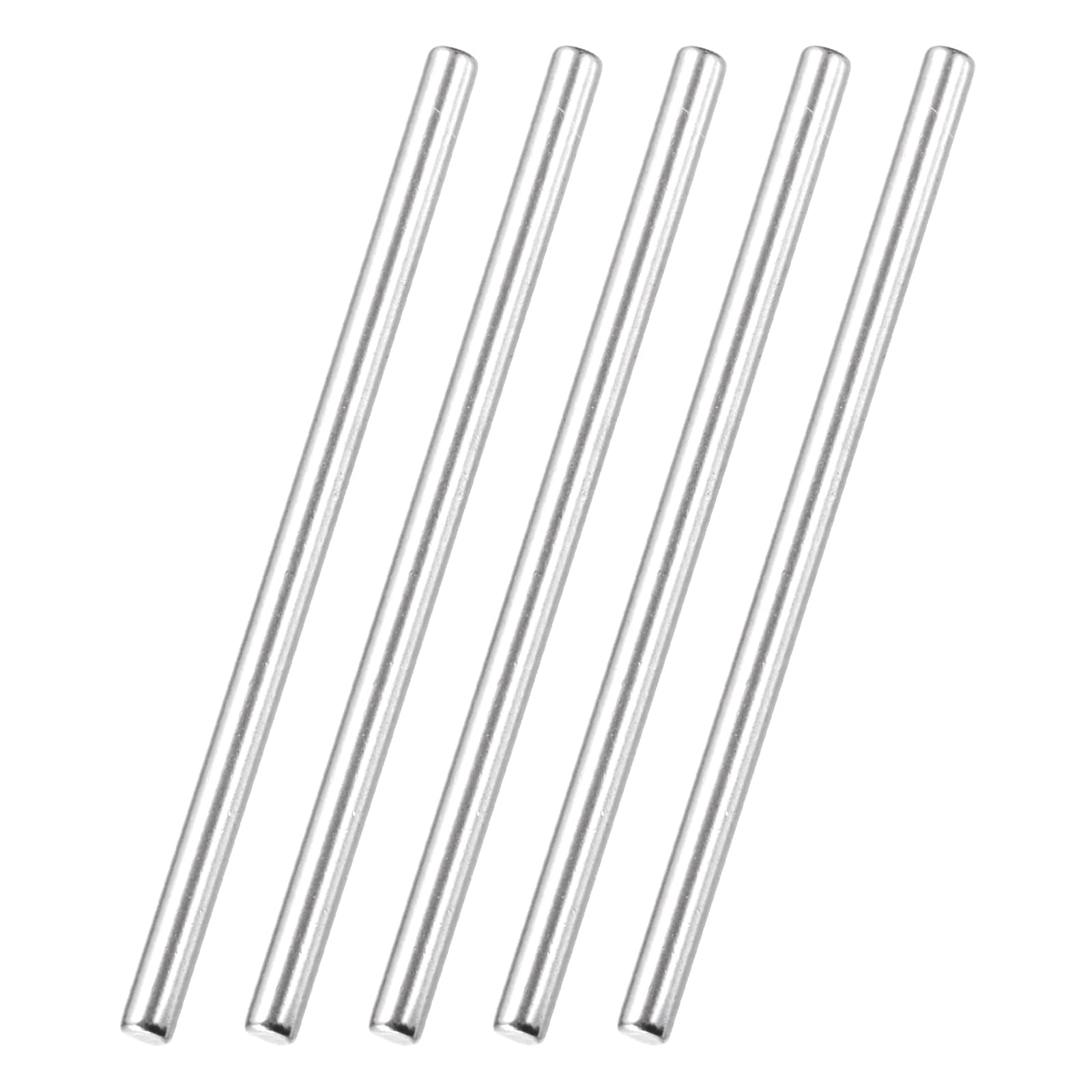 sourcing map 60 Pack RC Wheel Axle Pin, 2x25mm Steel Hex Wheel Hub Nut Pin Replacement for DIY RC Car Truck Boat Helicopter Model Part, Silver