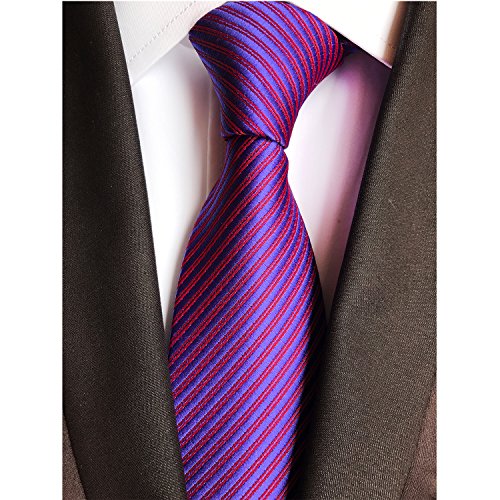 Jeatonge Lot 6 Pcs Mens Ties and 3 Free Tie Clips, Men's Classic Tie Necktie Woven Jacquard Neck Ties Gift box packing (Style 12)