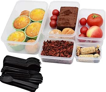 RETON - 5 recipientes de almacenamiento de alimentos con tapas