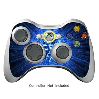 Xbox 360 Controller Designfolie Sticker - Vinyl Aufkleber Schutzfolie Skin für Xbox 360 Controller - Blue Explosion