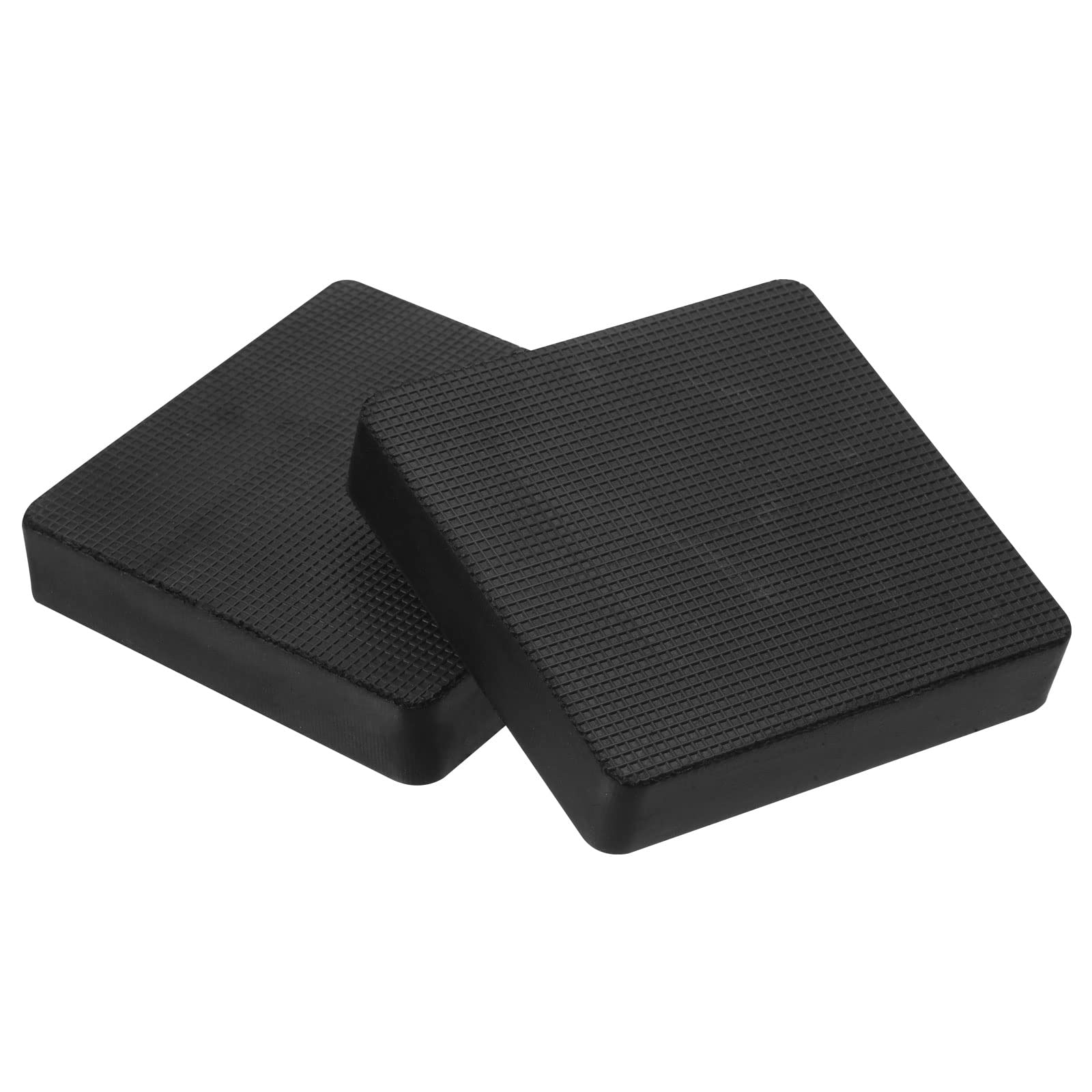 PATIKIL Bench Block 4"x4"x0.8", 2 Pack Rubber Square Stamping Nonslip Base for Jewelers Hammering, Shaping, Chasing, Flattening Metal, Black