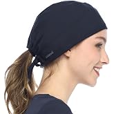 Dagacci Medical Uniform Men and Women Scrub Cap - Adjustable Elastic Tie Scrub Caps for Women Men, Surgical Cap