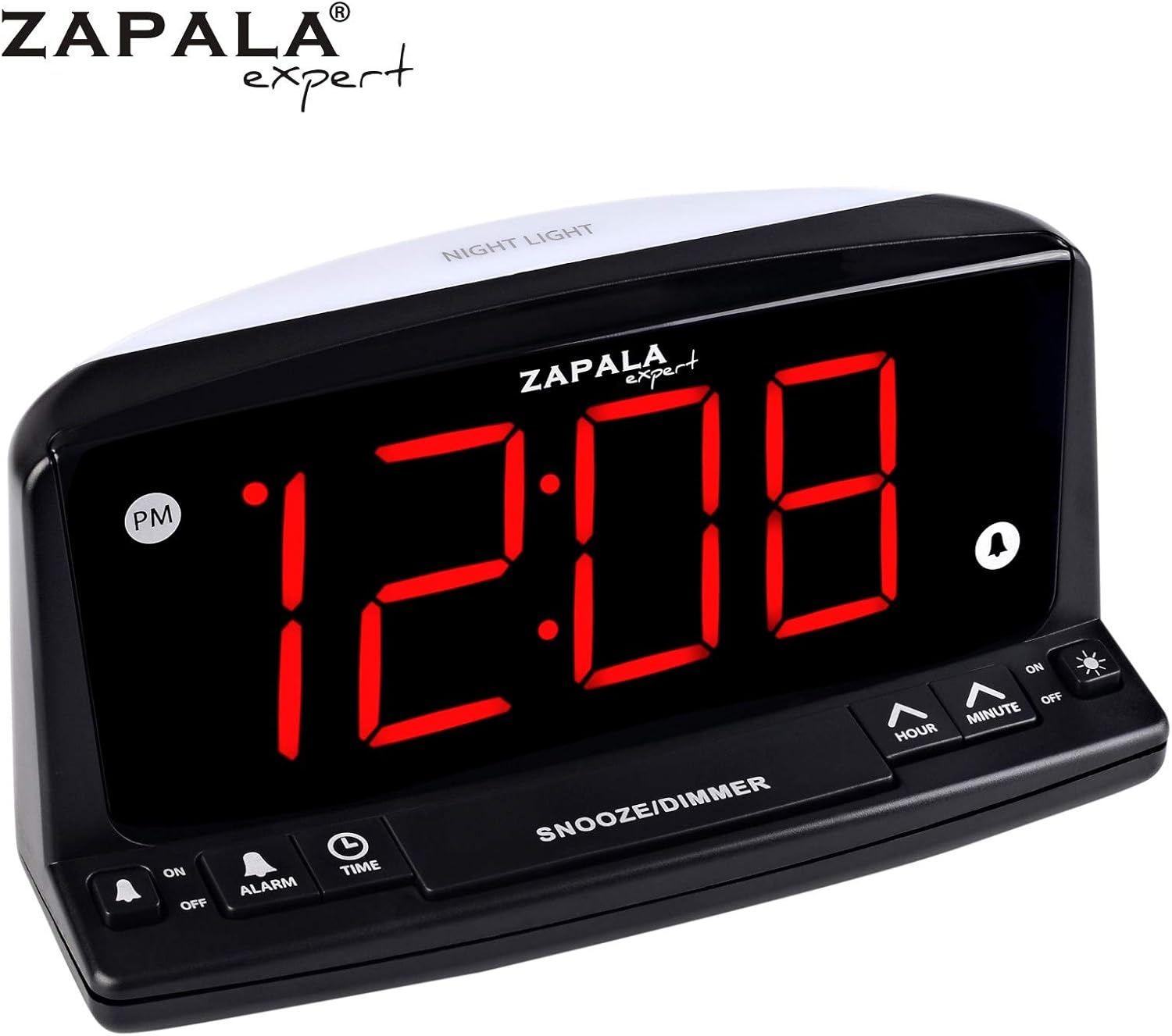 ZAPALA expert LED Digital Alarm Clock – Simple Operation - Easy to See Large Numbers, Built in Night Light, Loud Beep Alarm with Snooze, Bright Big Red Digit Display, Dimmer Control - Image 4