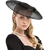 F FADVES Fascinators for Women Elegant Wide Brim Tea Party Church Wedding Hat
