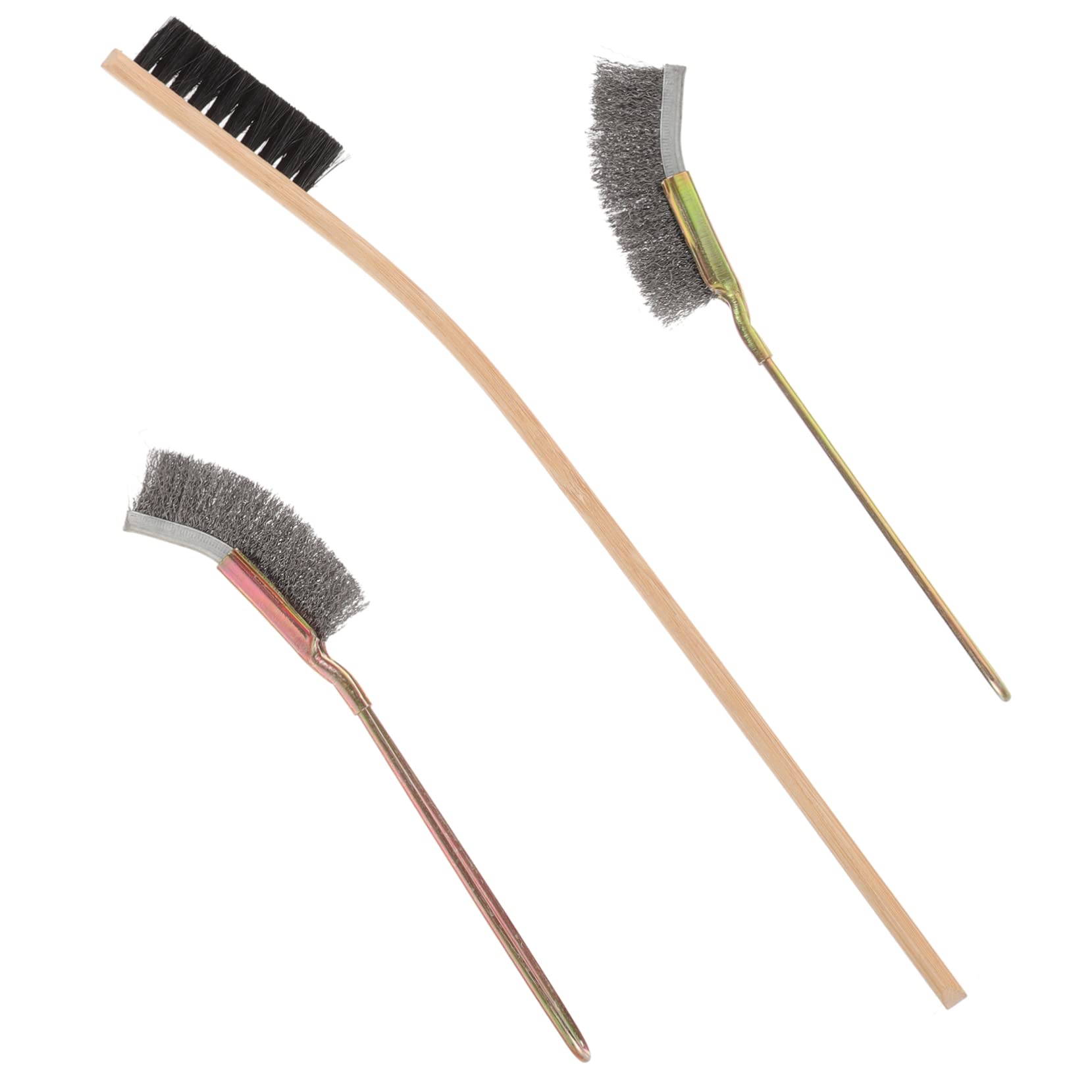 WOONEKY Bird Hut 3pcs Bird Cage Cleaning Brush Bird Cage Accessories Bird Accessories Stainless Steel 3 Piece Suit Birdcage Bird Cage