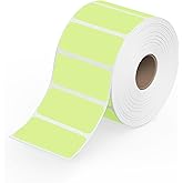 Rollo Direct Thermal 2x1 Sticker Labels - Roll of 1,000 Green Thermal Labels - Multi-Purpose Thermal Printer Stickers