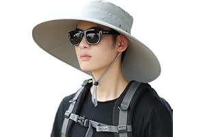 HUAMULAN 6" Super Wide Brim Sun Hats, Men and Women Bucket Hat for Fishing Hiking Garden Lawn Work Safari Camping Outdoor