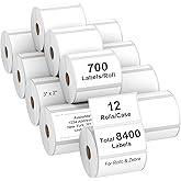 AveneMark 12 Rolls 3” X 2” Direct Thermal Labels for Barcodes, Address Labels Perforated & Compatible with Rollo & Zebra Desktop Label Printers (700/Roll)
