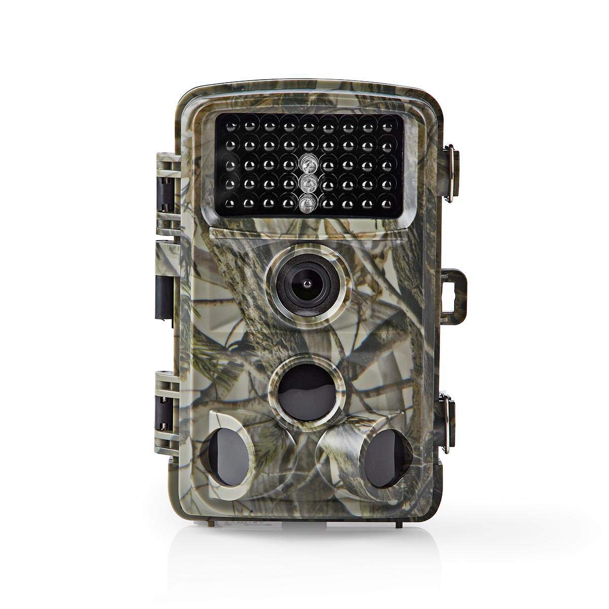 Nedis Wildlife Camera HD Trail 16MP 120 Degree 15m Black LED Night Vision Motion Activated Hunting Camera IP65 Waterproof 0.6s Trigger Time for Wildlife Monitoring