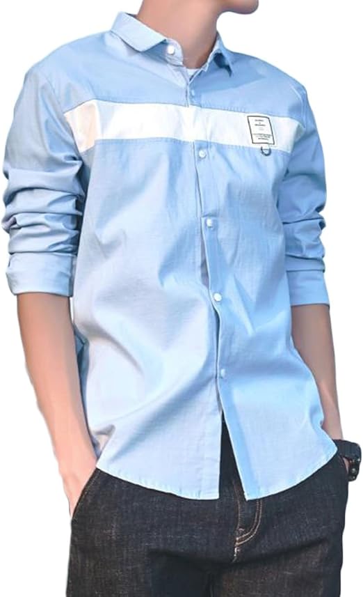 Amazon Zhongjue ジュージェン メンズ 長袖シャツ 切り替え カジュアル ボタン ダウンシャツ ワイシャツ Yシャツ ビジネス通勤 カジュアルシャツ シャツ 通販