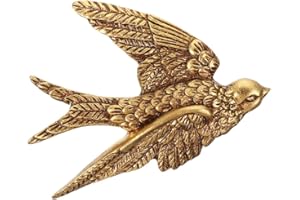 Yardwe Vintage Resin Swallow Wall Art Decor - 3D Golden Flying Bird Wall Hanging Decoration for Bedroom, Living Room, Office,