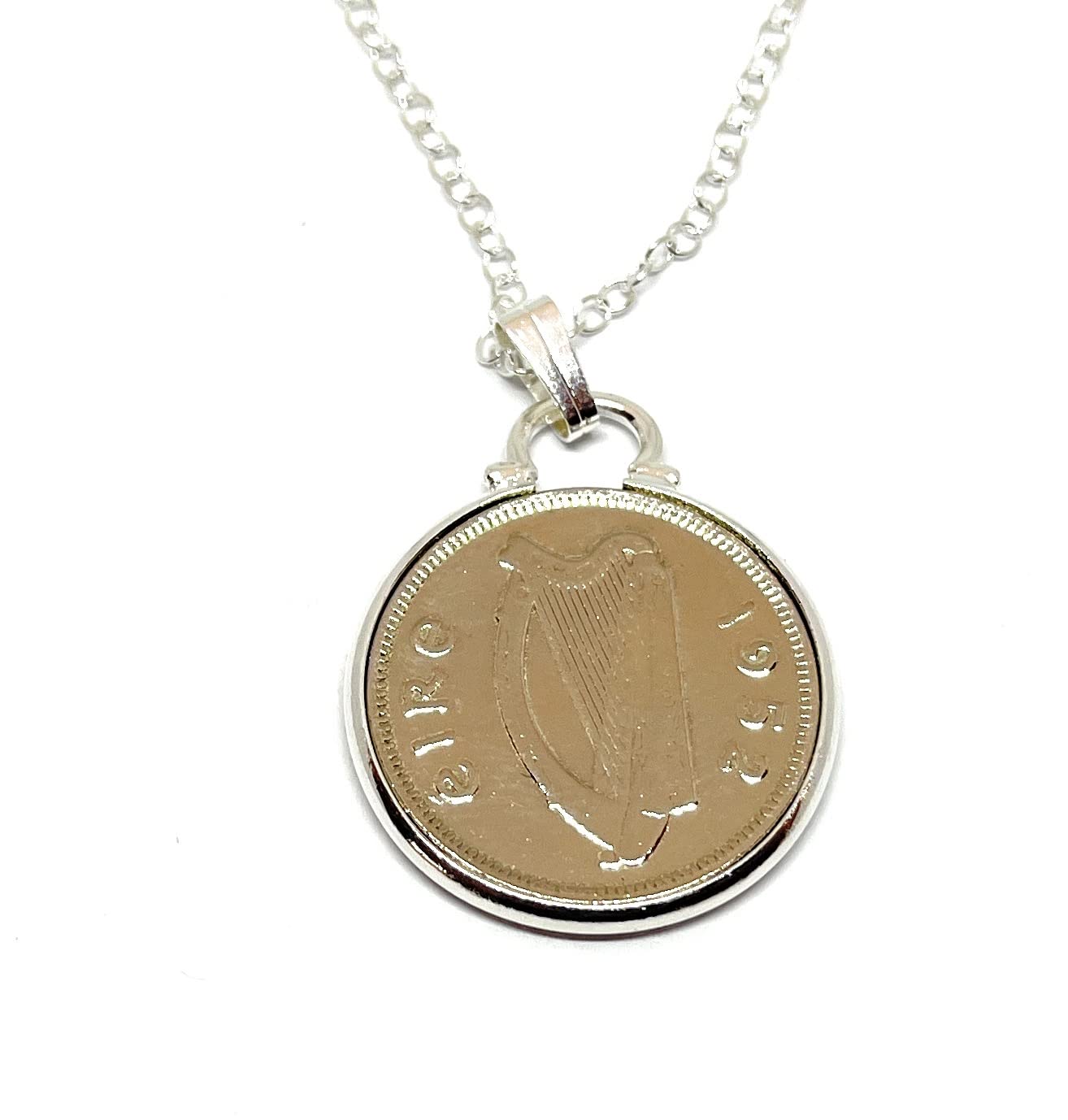 OCC Old Coin Cufflinks 1952 Original Irish Sixpence Cinch Pendant for a 74th birthday