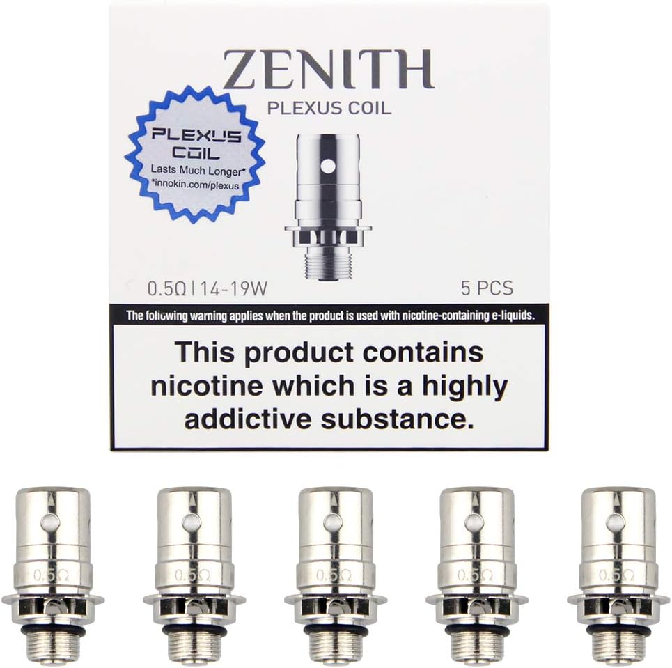 Innokin Zenit Plexus Coil 0.5 ohm Plexus Z Mesh Coil Atomizers for Innokin iTaste Kroma-A Zenit Tank Kit and CoolFire Mini Zenit D22 Kit with Extra Gift Vape Band, Pack of 5 - Image 3