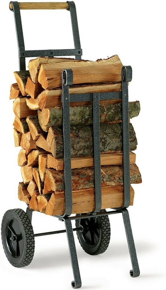 Firewood Cart With Wheels Rubber Heavy Duty Rolling