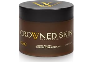 Crowned Skin King Cologned Body Butter for Men | Warm & Sensual | New Moisturizing Formula Scented with Sandalwood & Leather | Infused with Organic Shea & Mango Butters | All-Day Fragrance | 4.4oz