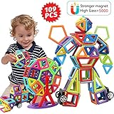HOMOFY 109 PCS Magnetic Blocks Toys for Kids Toddlers,Strong Magnetic Tiles Building Stacking Blocks Set -STEM Toys 3D Rainbow Educational Construction Toys for 3+ Years Old Boys Girls -Children Gifts
