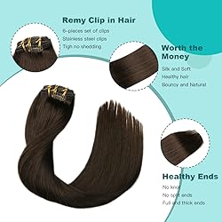 SURNEL Clip in Hair Extensions Real Human Hair 6pcs