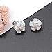 CiNily Rhodium Plated Green Fire Opal Emerald Women Jewelry Gemstone Stud Earrings 1 1/8