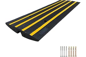 F COME FCOME 1 Pack Rubber Heavy Duty 44000lbs Capacity Car Ramp, Rubber Threshold Ramp, Driveway Curb Ramp, Doorway Rubber Ramp, 2.6 Inch High Rubber Curb Ramp for Truck, Cars, Scooter, Bike (R1)