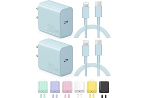 NOVOBIT iPhone Charger Fast Charging USB C Charger Block Type C Charger iPad Charger with 6FT C Chargers Cord Compatible with iPhone14/14 Pro Max/13/13Pro/12/12 Pro/11,iPad(Blue)