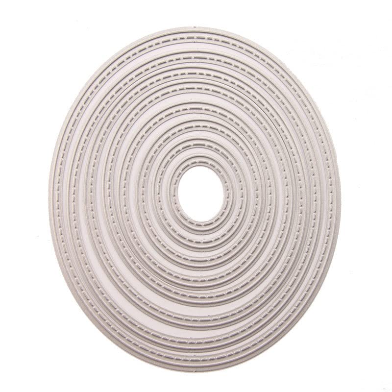 arriettycraft 8pcs/Set Diffrent Size Stiched Nesting Oval Metal Cutting Dies Easter Egg Die Cuts for Card Making and Scrapbooking Paper Crafts-C63