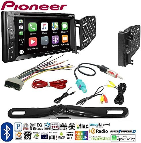 Pioneer AVH-1400NEX Double DIN Apple CarPlay in-Dash w/Touchscreen Fits 2009-2010 Ram 2011-2014 Chrysler 200 CAM-600 License Plate Bolt-On Rear View Camera w/Built-in I.R