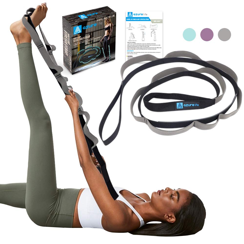A AZURELIFE Stretch Strap with 11 Loops, Half Elastic Stretching Strap Band Stretch Tool for