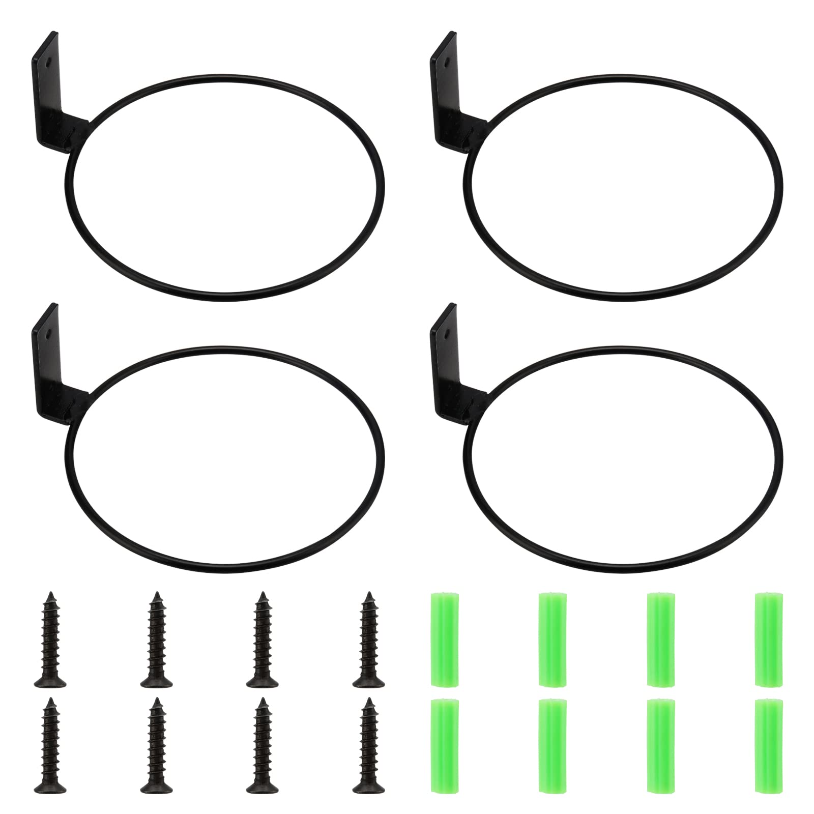 ZEONHEI 4 PCS 6 Inch Flower Pot Holder Ring, Wall Mounted Plant Pot Holder, Hanging Plant Stand Hangers Racks for Garden Fence Balcony Home Decoration
