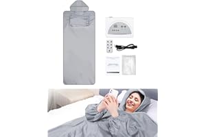 Aukivon Sauna Blanket Portable Infrared Sauna for Home Relaxation, Far Infrared Sauna Blanket with Storage Bag, 71 x 32 Inches Personal Sauna Blanket with Remote, Grey